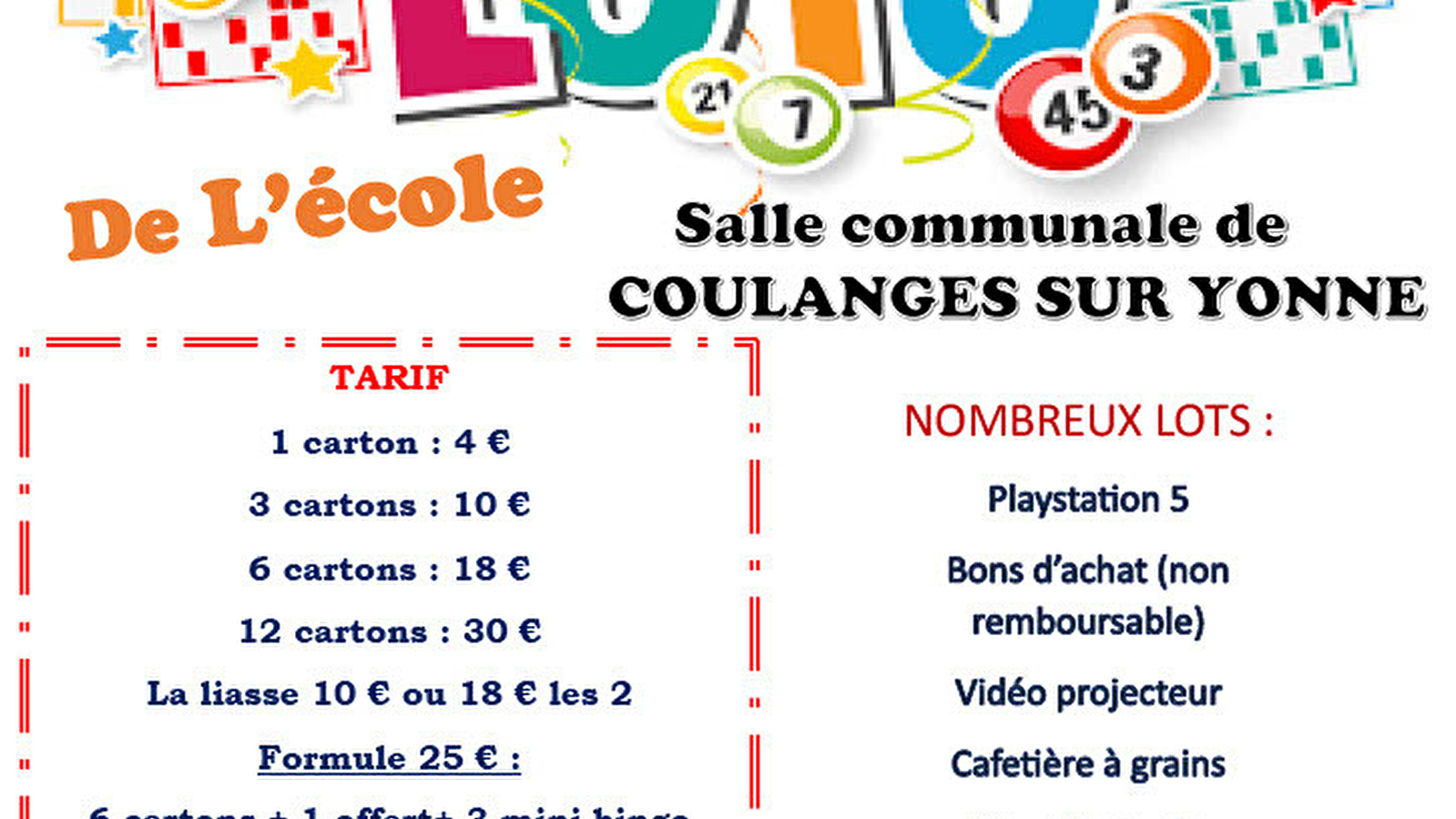 Loto de l'école