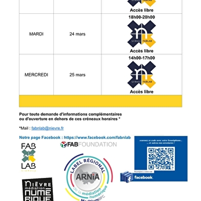 Fablab : Médiation/fabrication numérique, découpe laser, impression 3D, broderie numérique